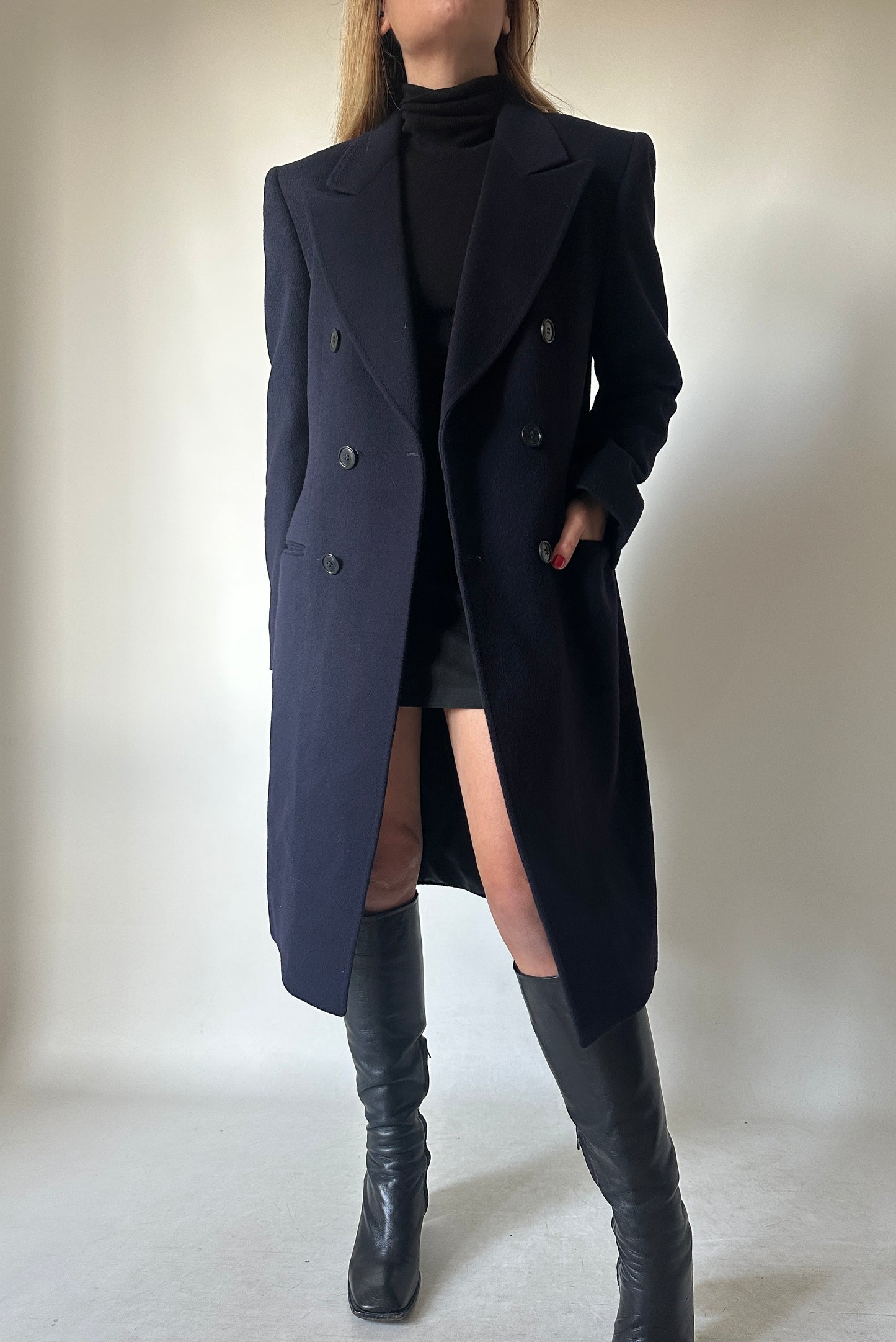 Luxury cachemire navy coat