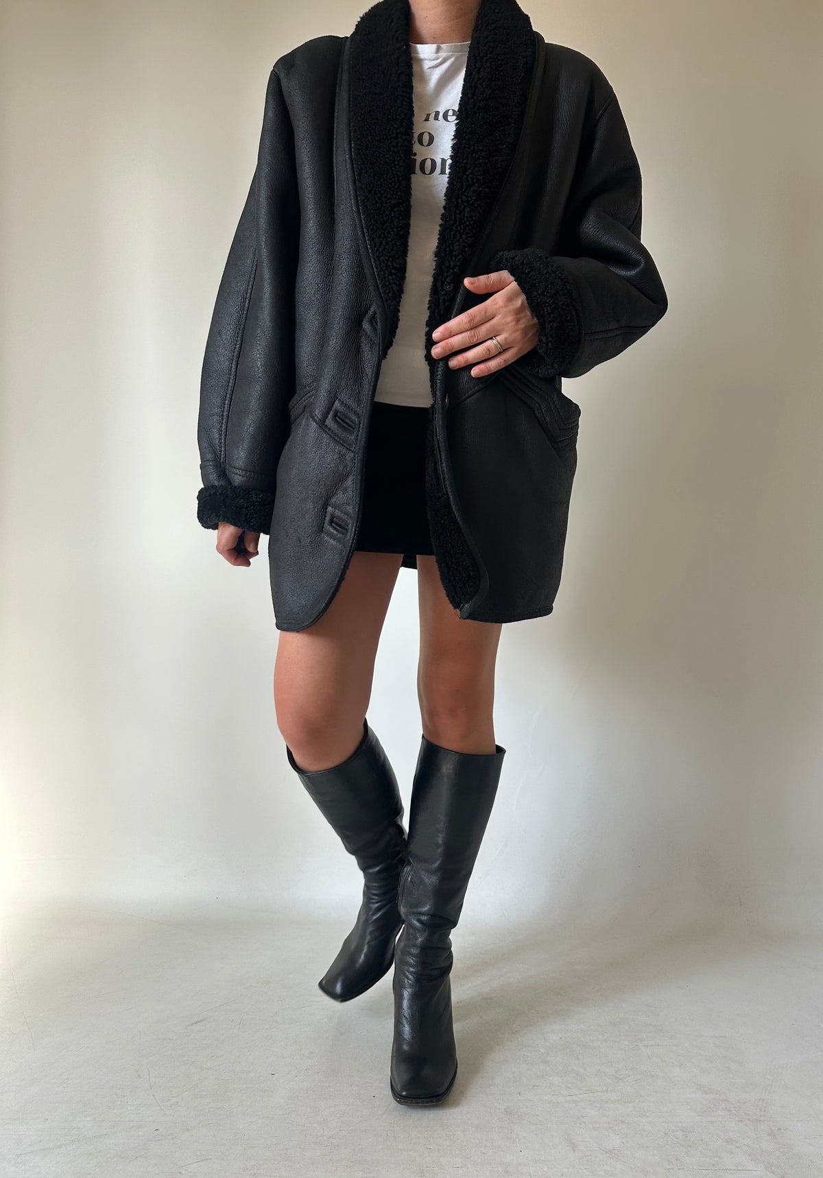 Beautiful black Shearling