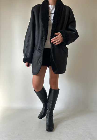 Beautiful black Shearling