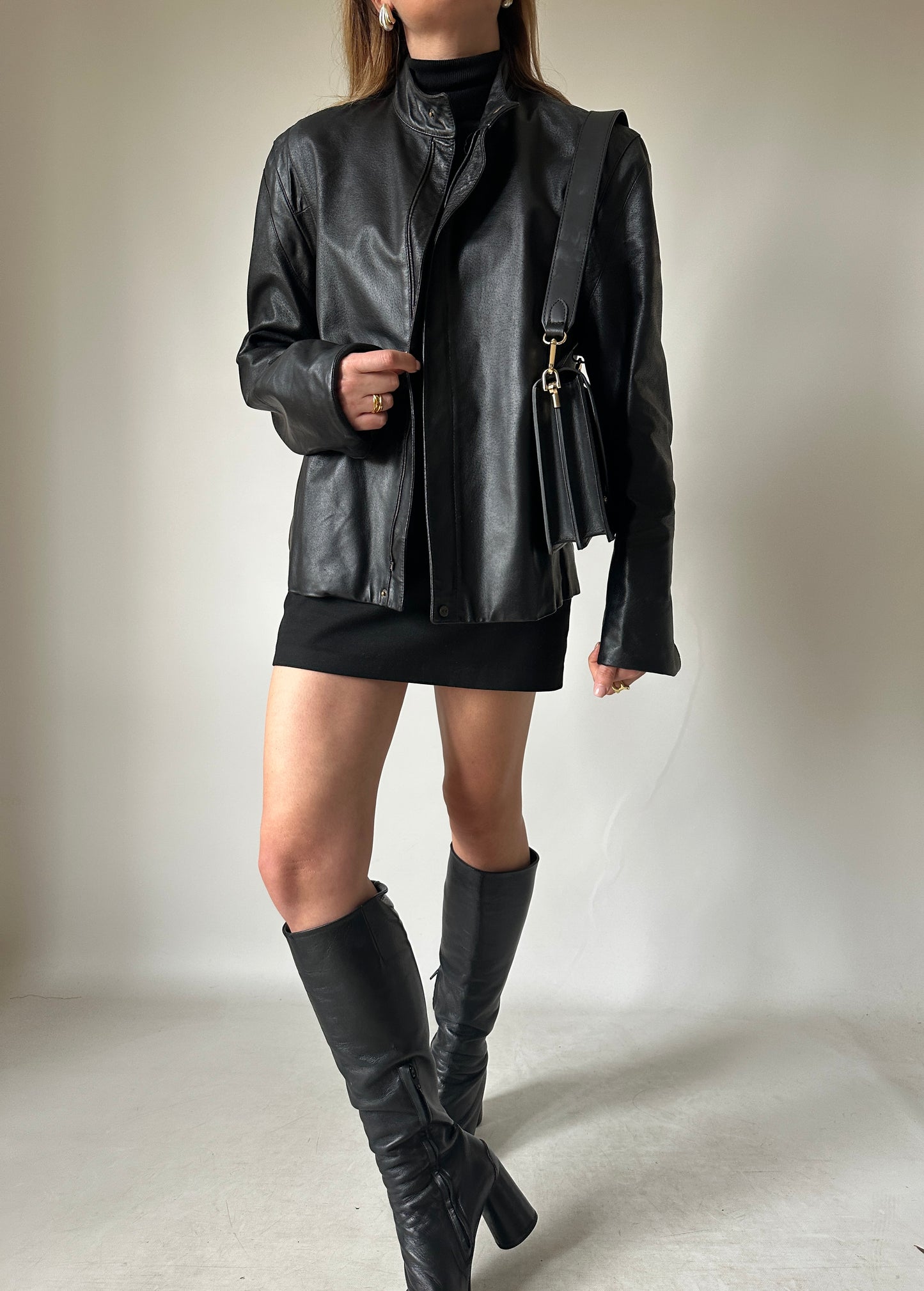 Genderless leather jacket