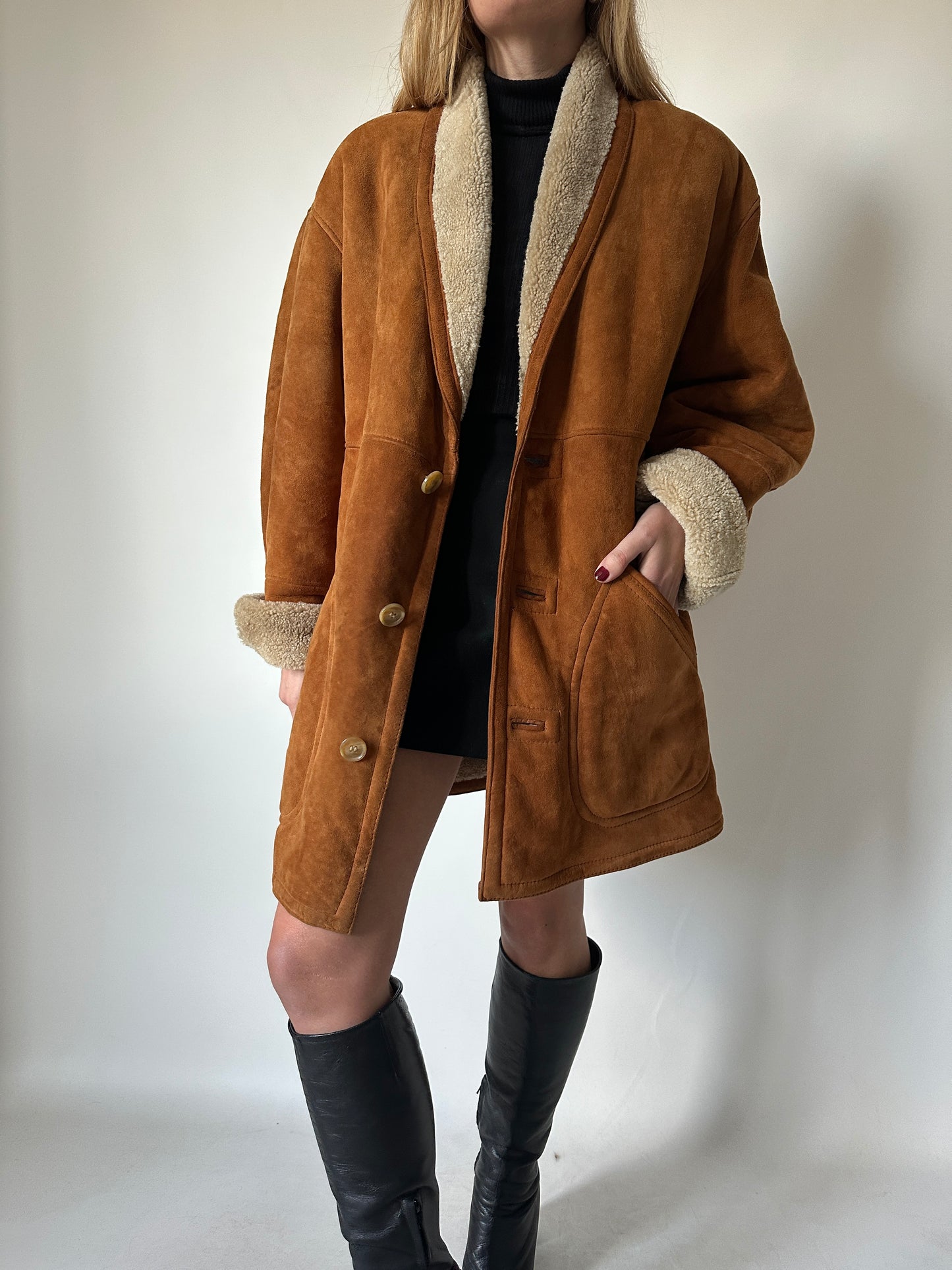 Caramel original suede Shearling