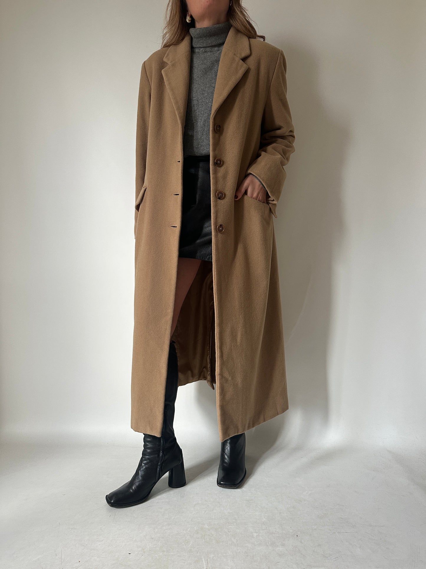 Wool and cachemire long coat