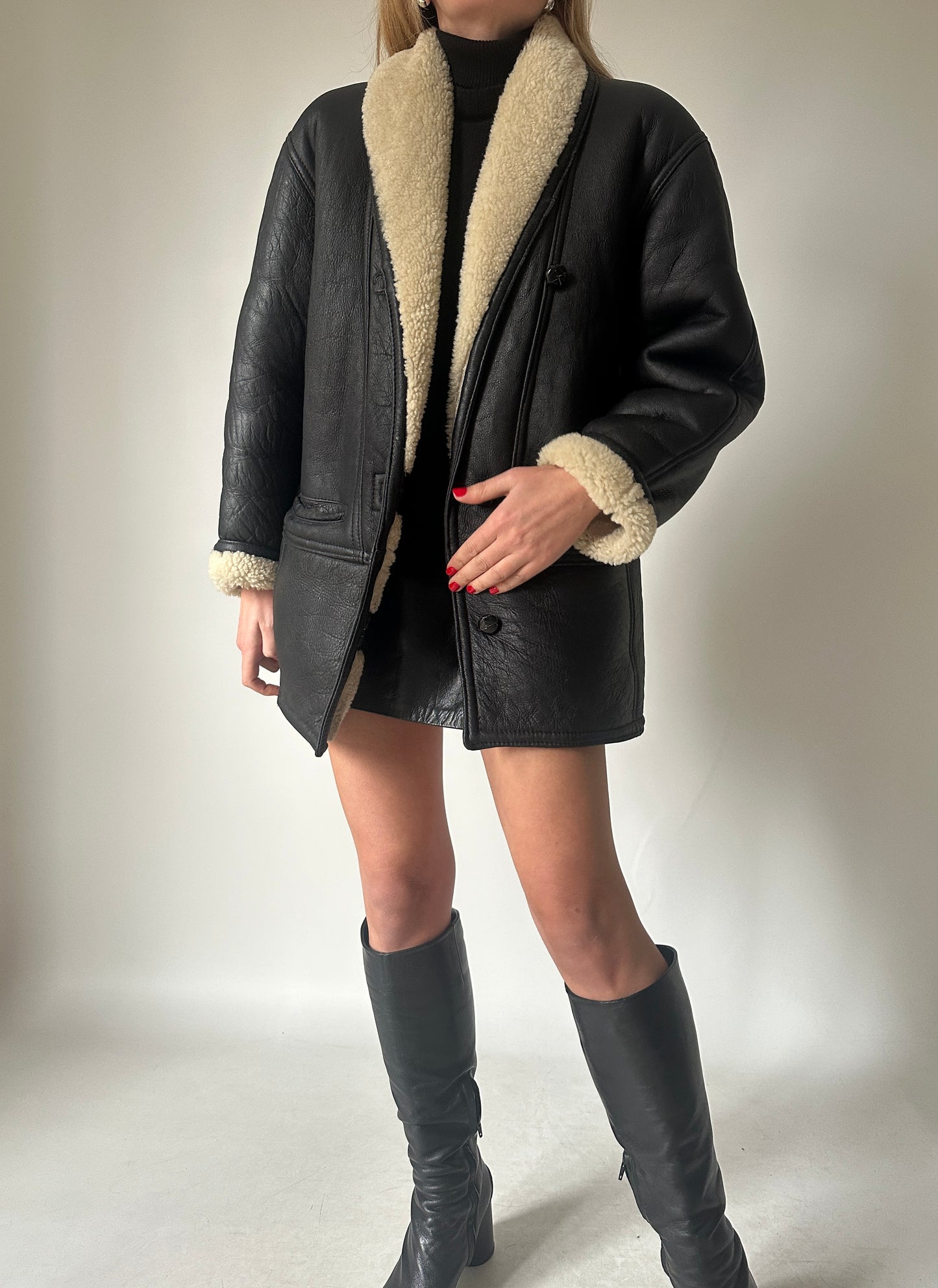 Dreamy black petite Shearling