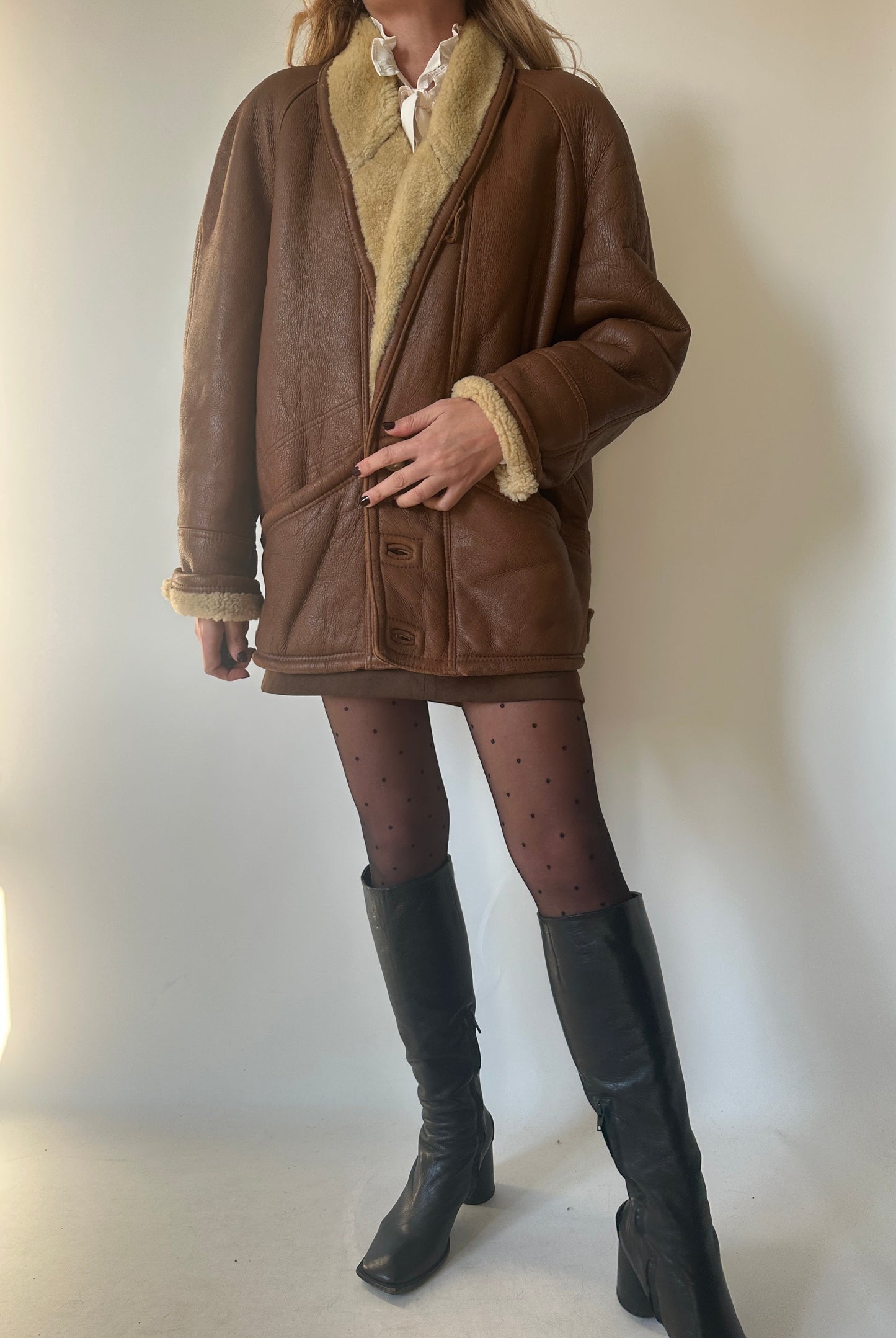 Camel passpartour Shearling