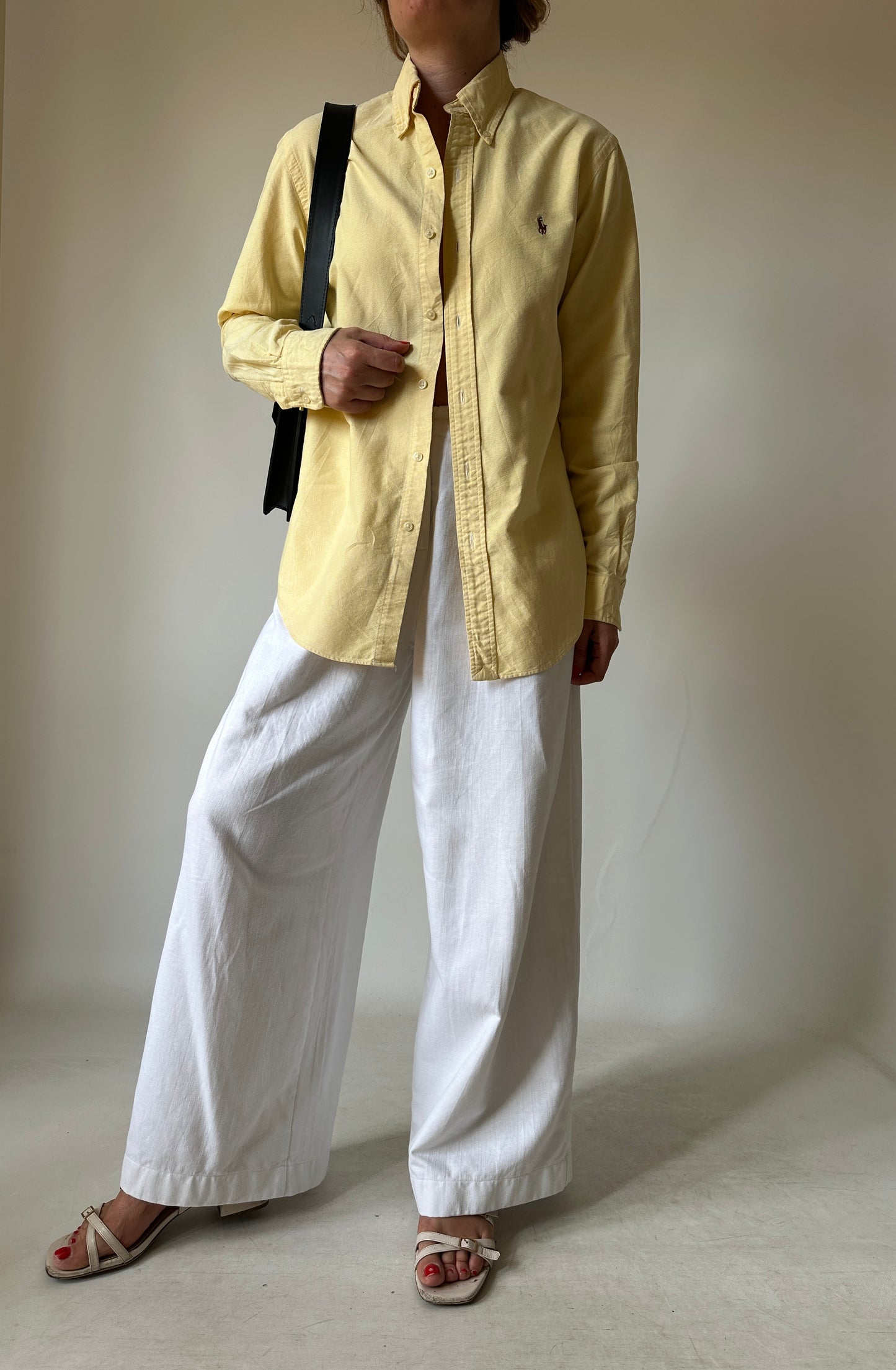 RALPH LAUREN butter yellow petite shirt