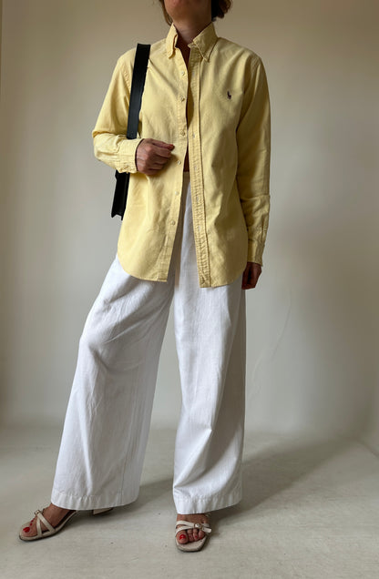 RALPH LAUREN butter yellow petite shirt