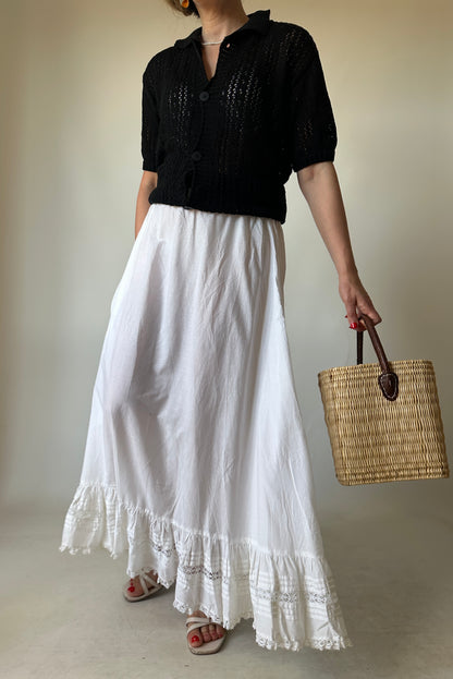 LAURA ASHLEY white cotton skirt