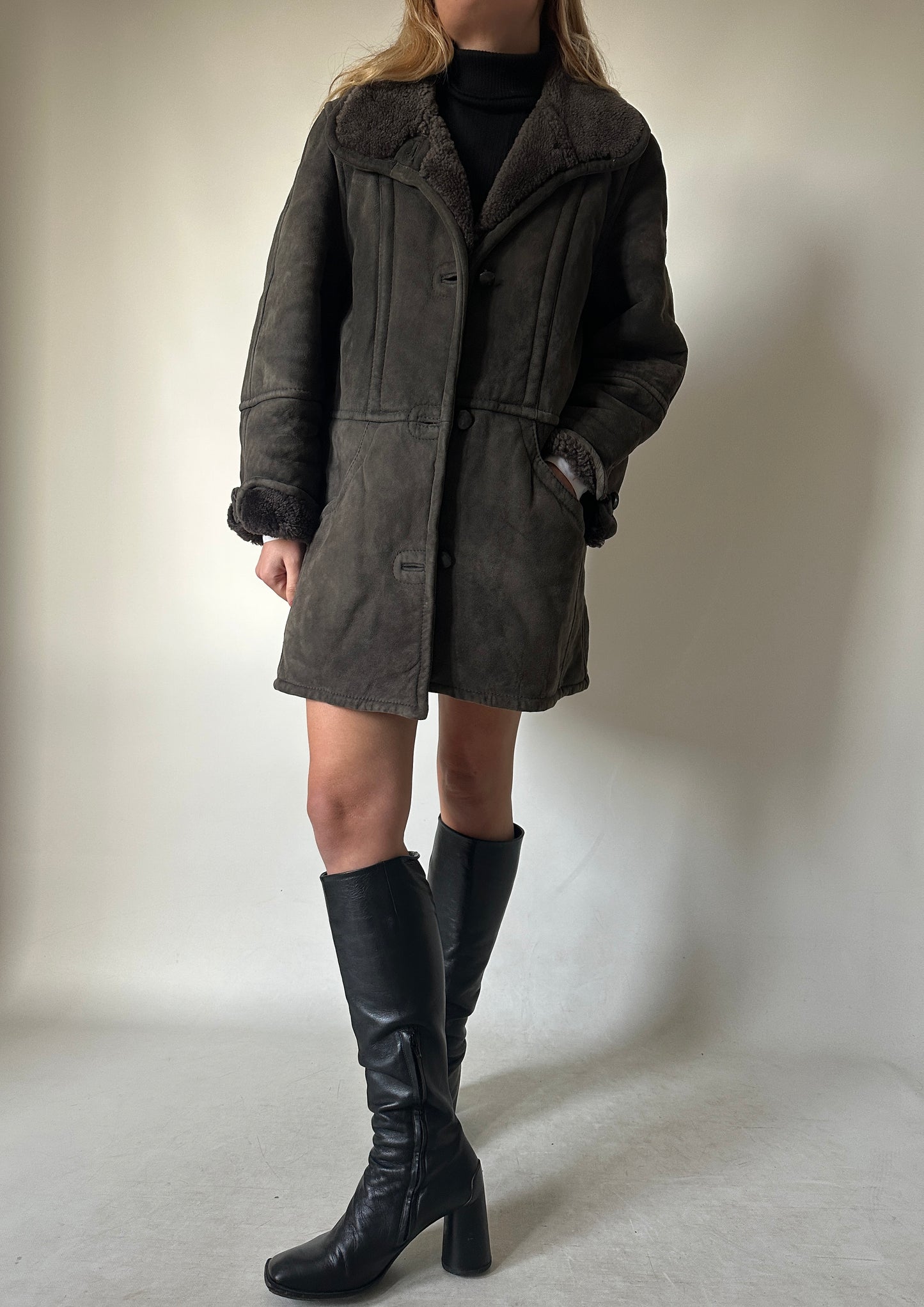 Grey petite Shearling