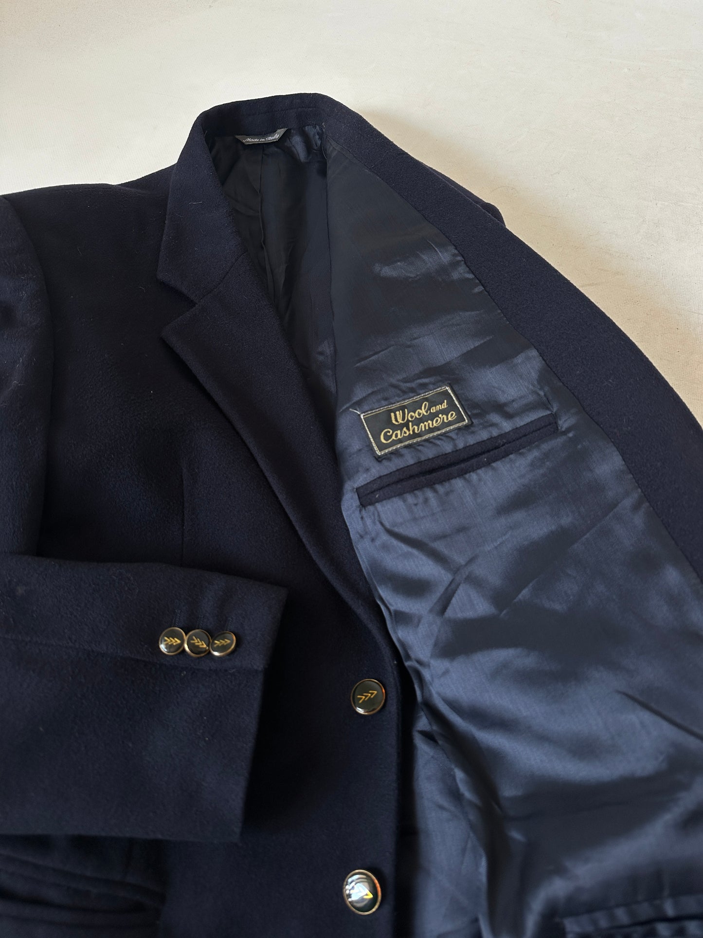 Precious wool and cachemire navy blazer