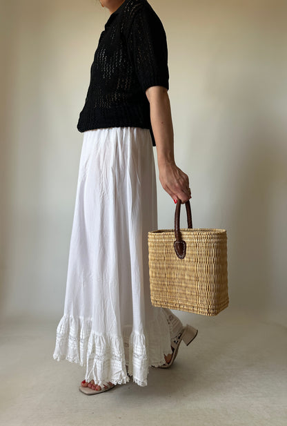 LAURA ASHLEY white cotton skirt