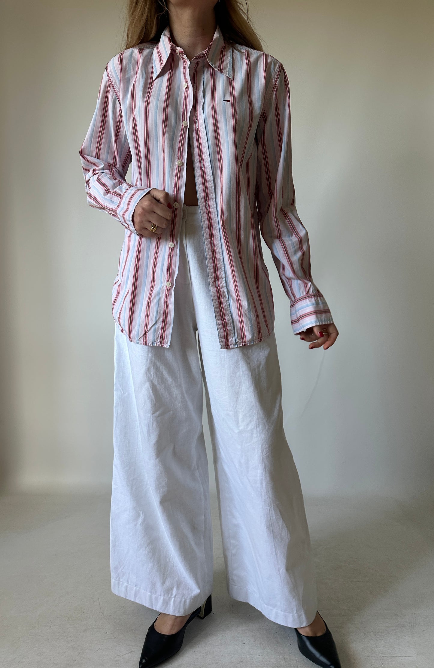 tOMMY HILFIGER pink striped shirt