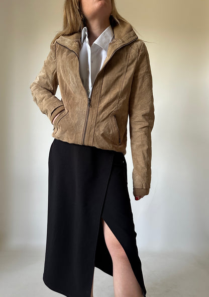Spring petite suede bomber