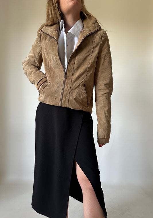 Spring petite suede bomber