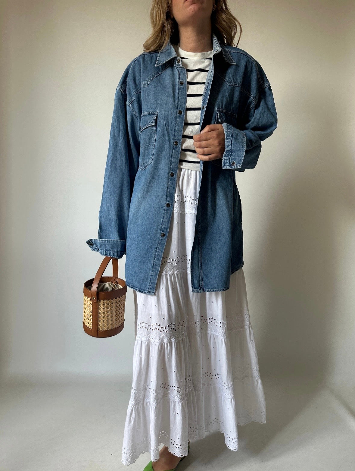 WAMPUM oversize denim shirt