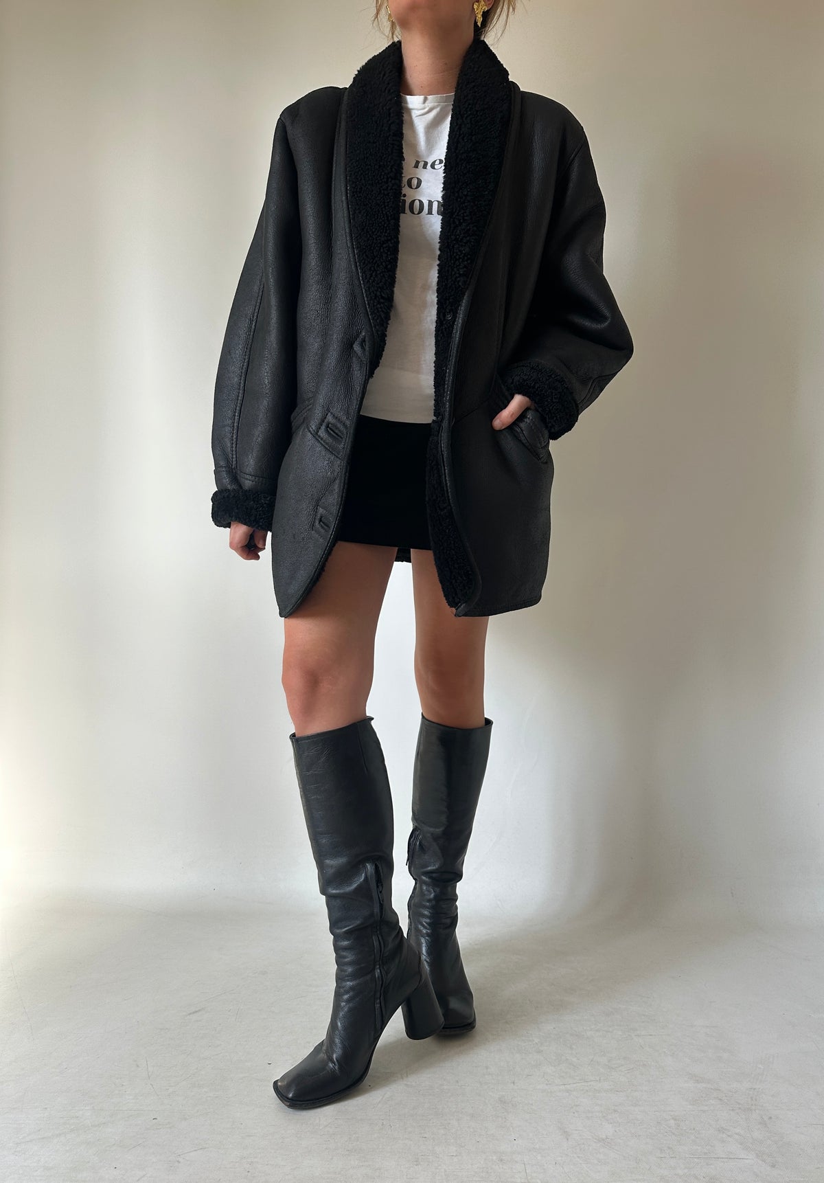 Beautiful black Shearling