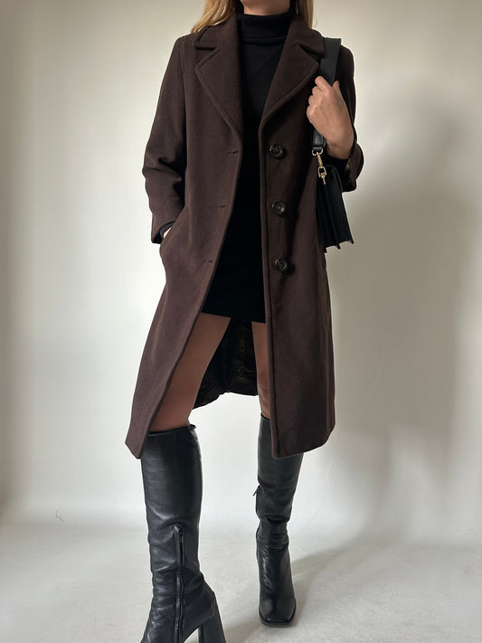 Cachemire and wool chocolate coat