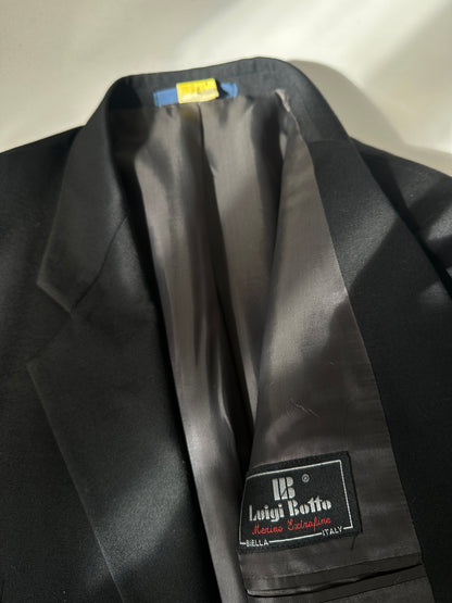 Blazer nero fresco lana merinos