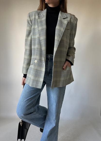 Prince of Wales grey petite blazer