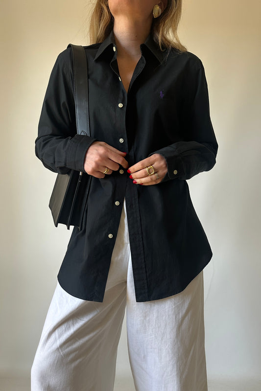 RALPH LAUREN black cotton shirt
