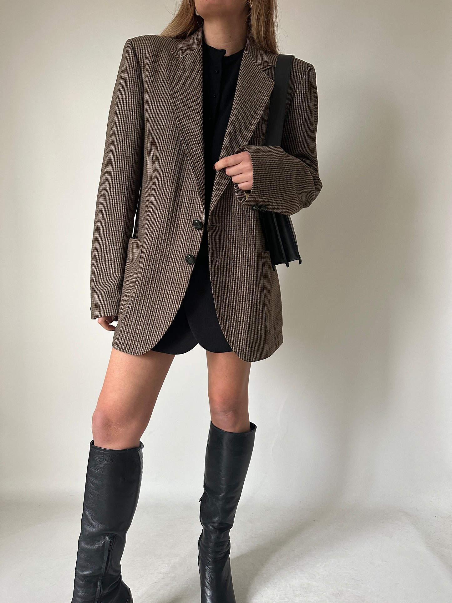 Pied de poule oversize blazer