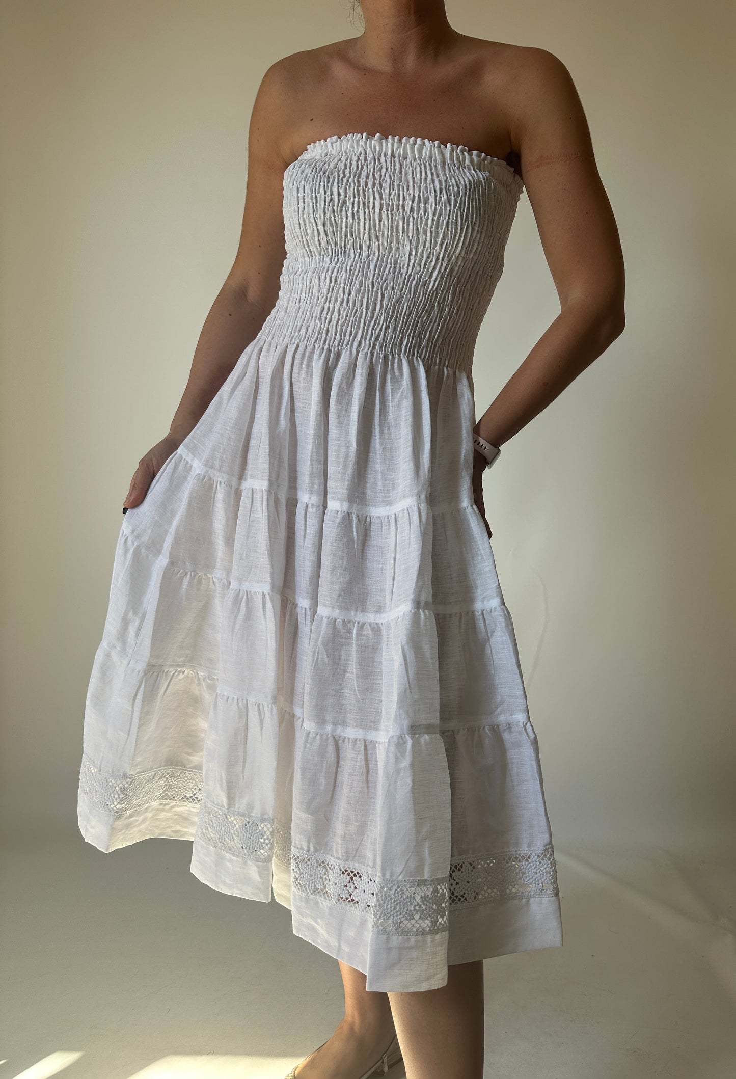 Gonna abito Sofia in puro lino