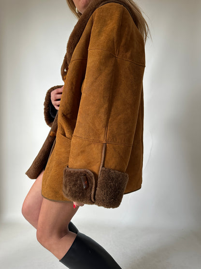 Caramel distressed Shearling