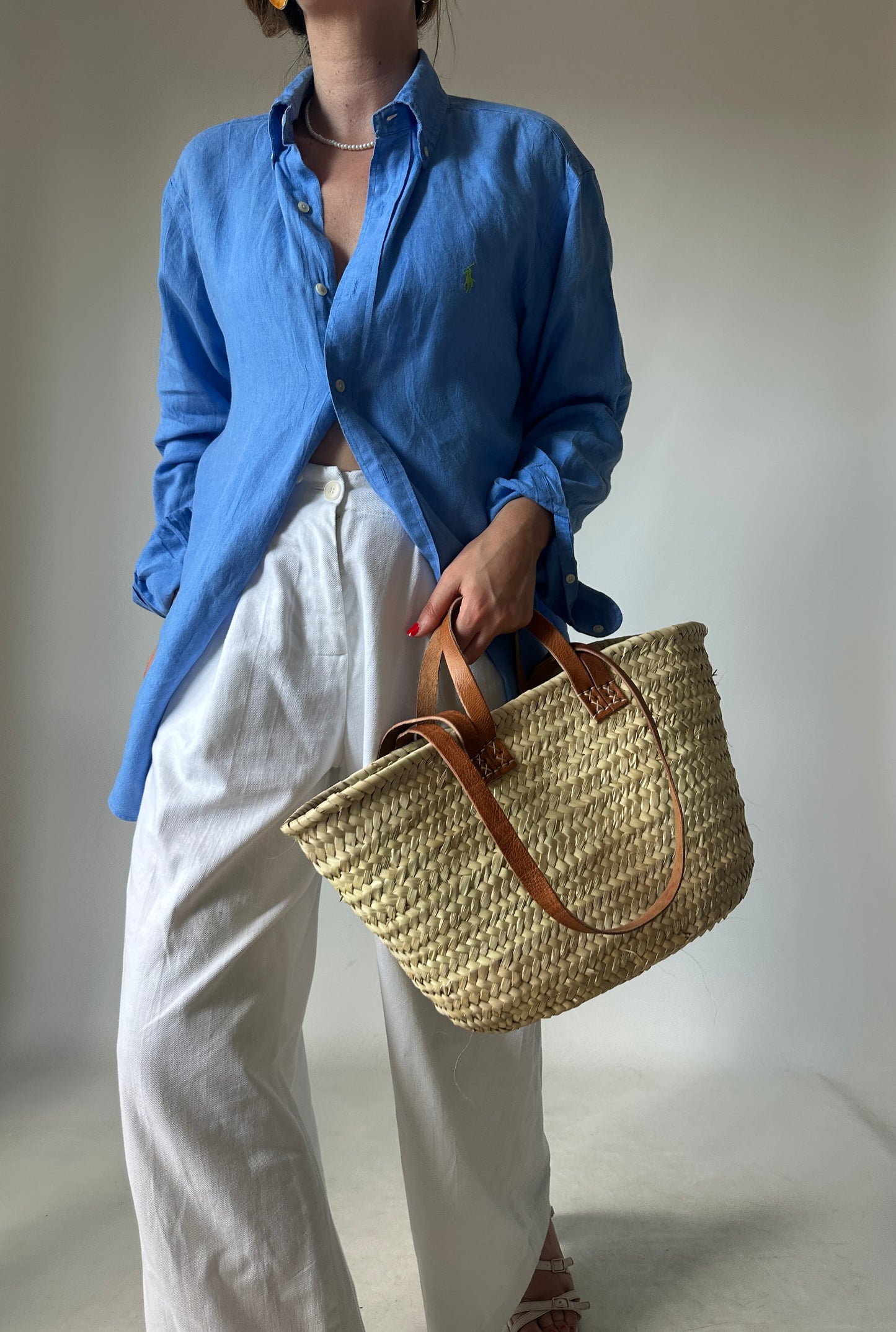 RALPH LAUREN blue linen shirt