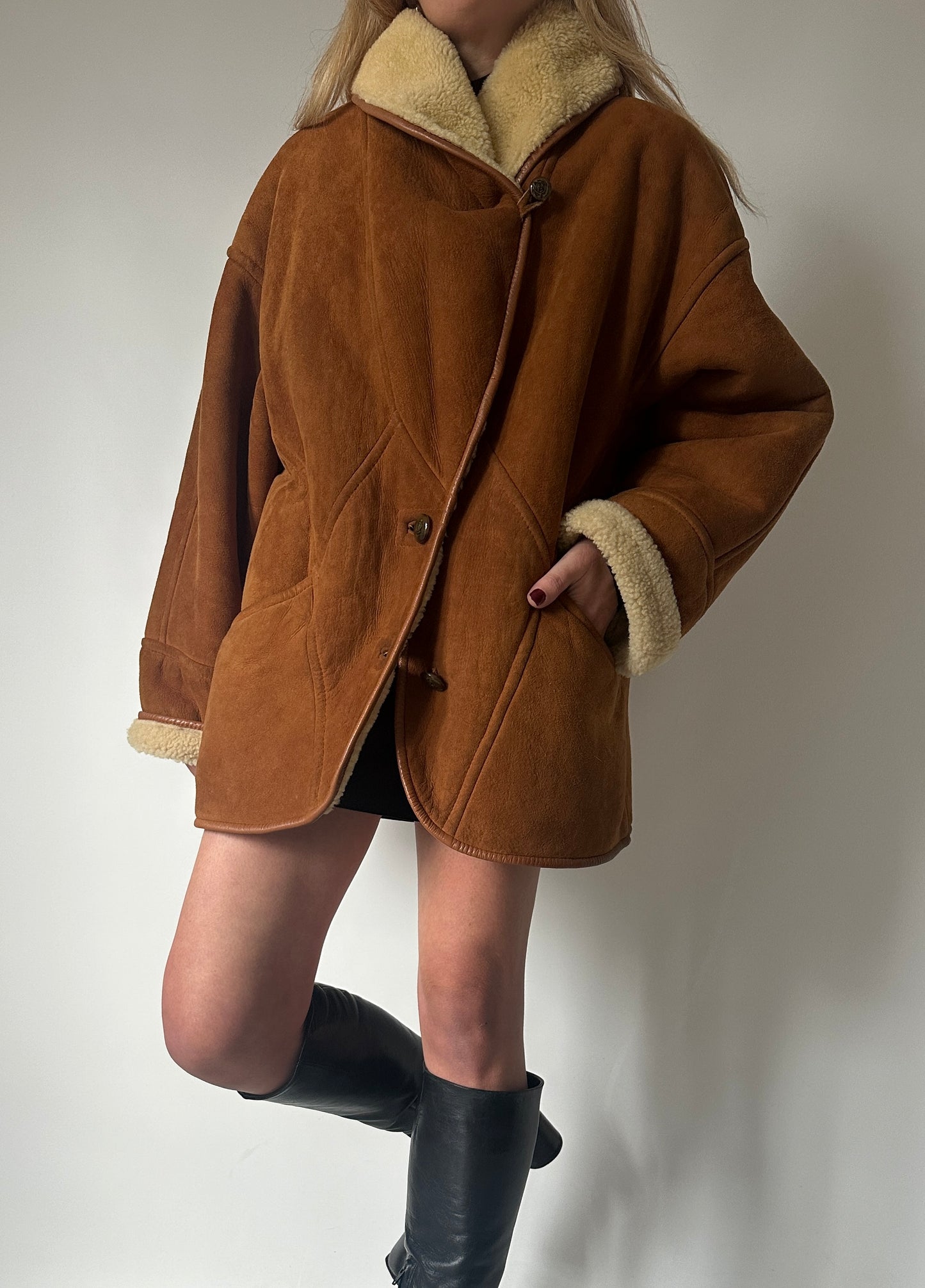 Perfect camel Spanish superior Shearling