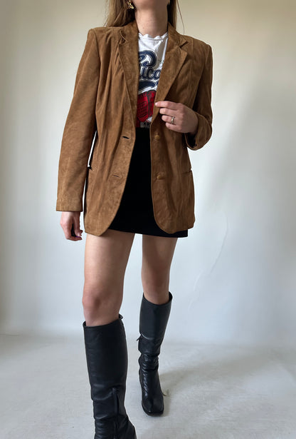 Petite suede blazer