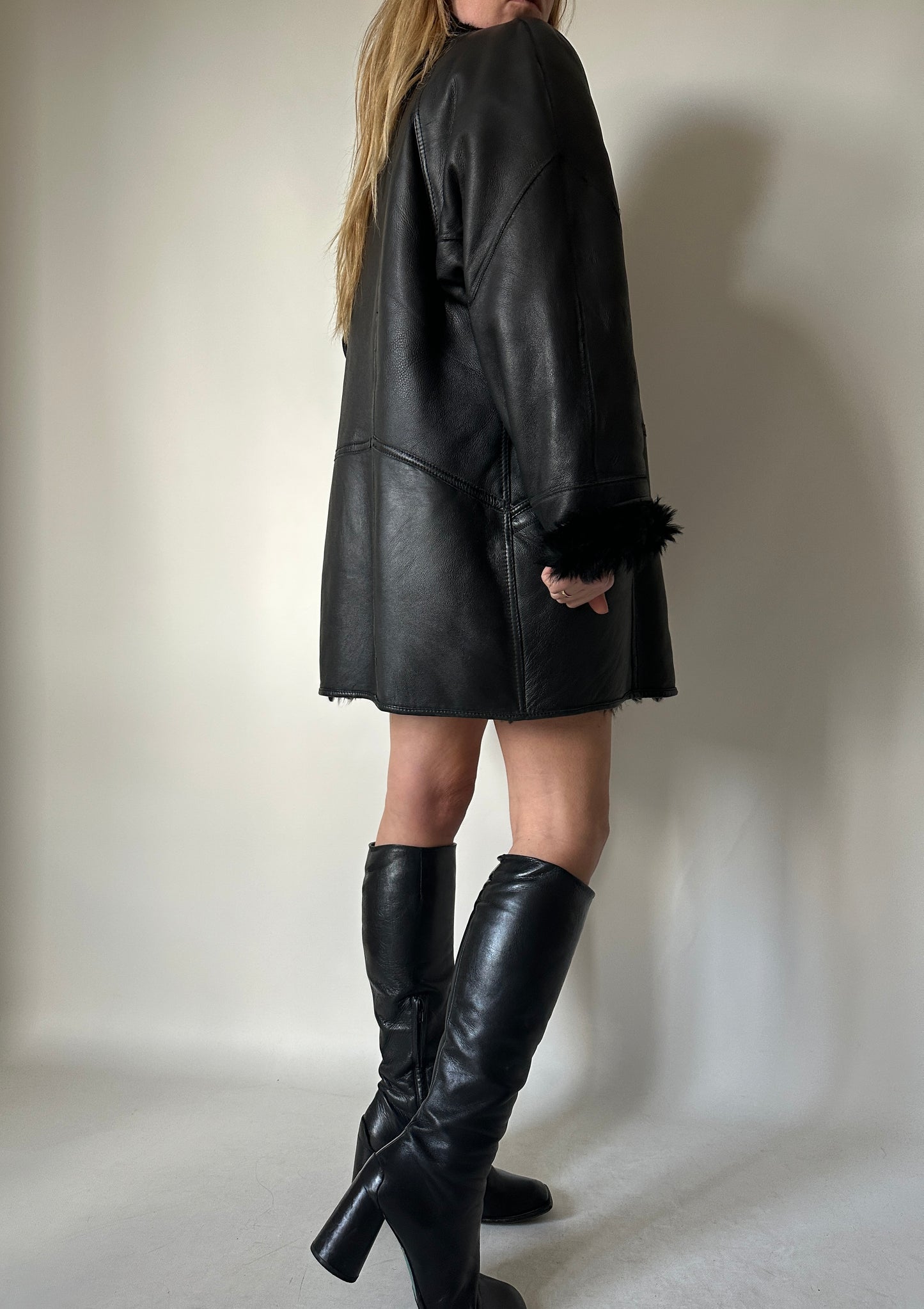Beautiful black Shearling