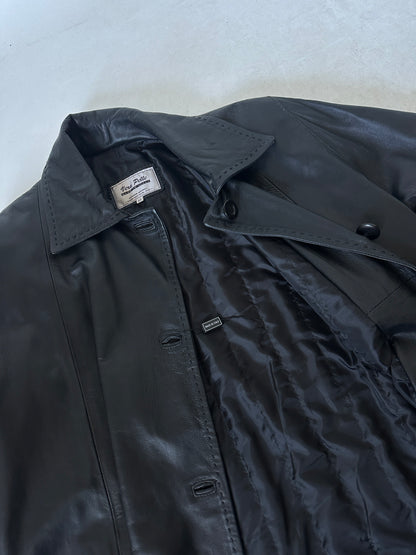 Extra long leather coat - new deadstock