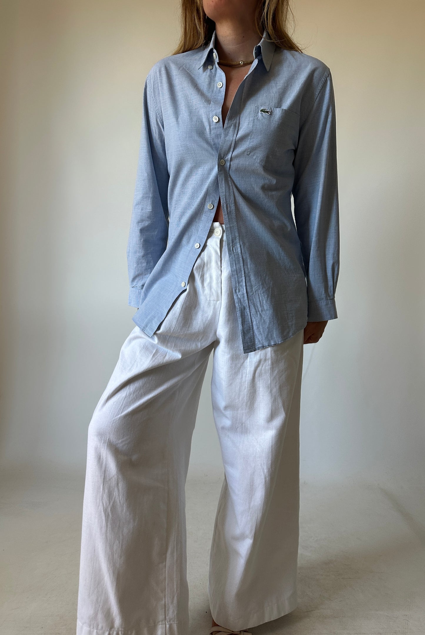 LA COSTE light blue petite shirt