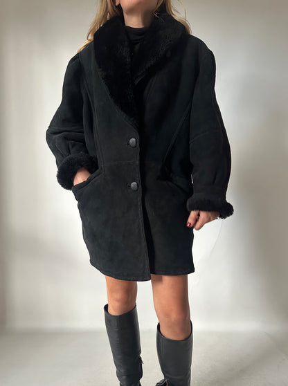 Black evergreen Shearling