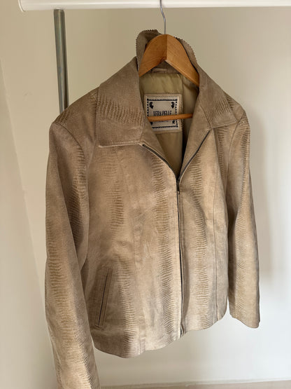 Phyton sand light leather jacket