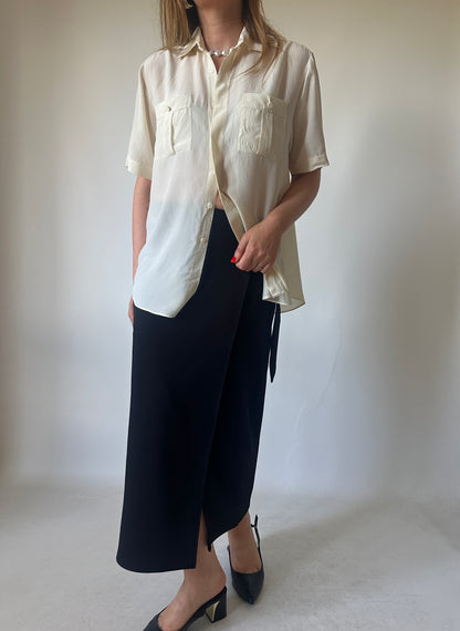 Cream pure silk shirt