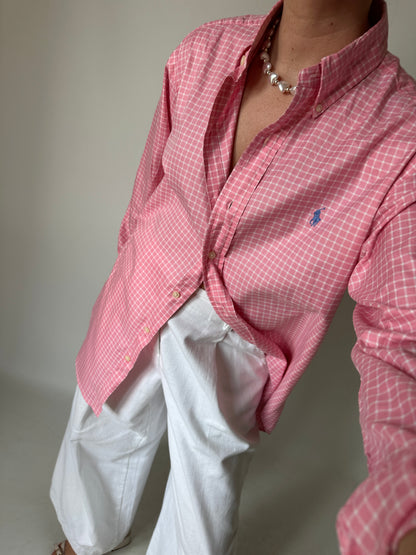 RALPH LAUREN vichy pink shirt