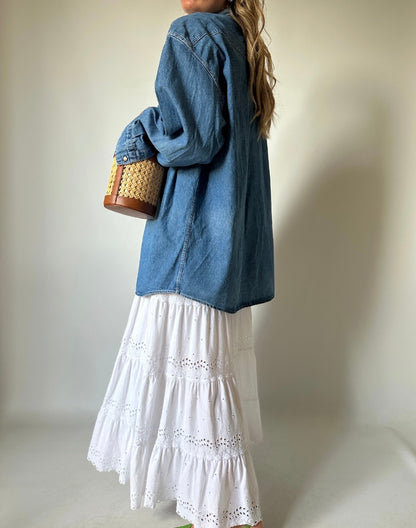 WAMPUM oversize denim shirt