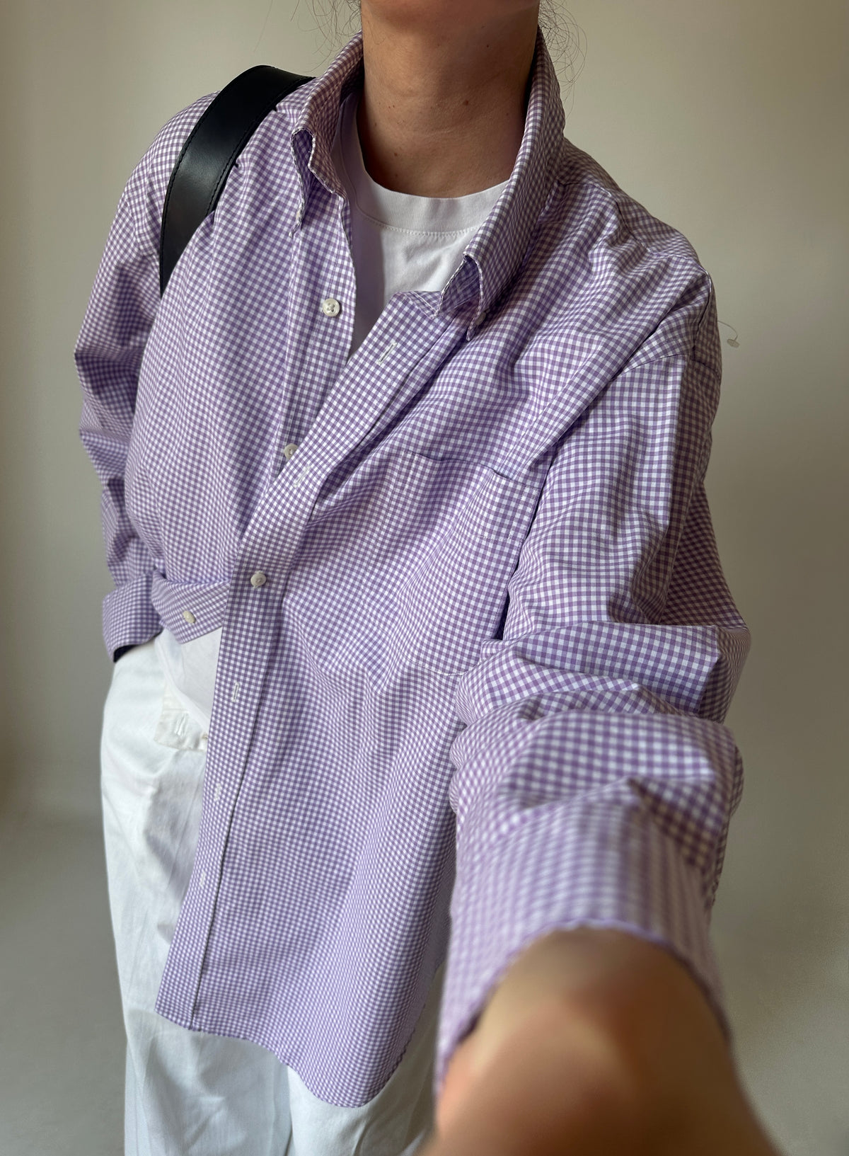 RALPH LAUREN violet vichy shirt - nuova