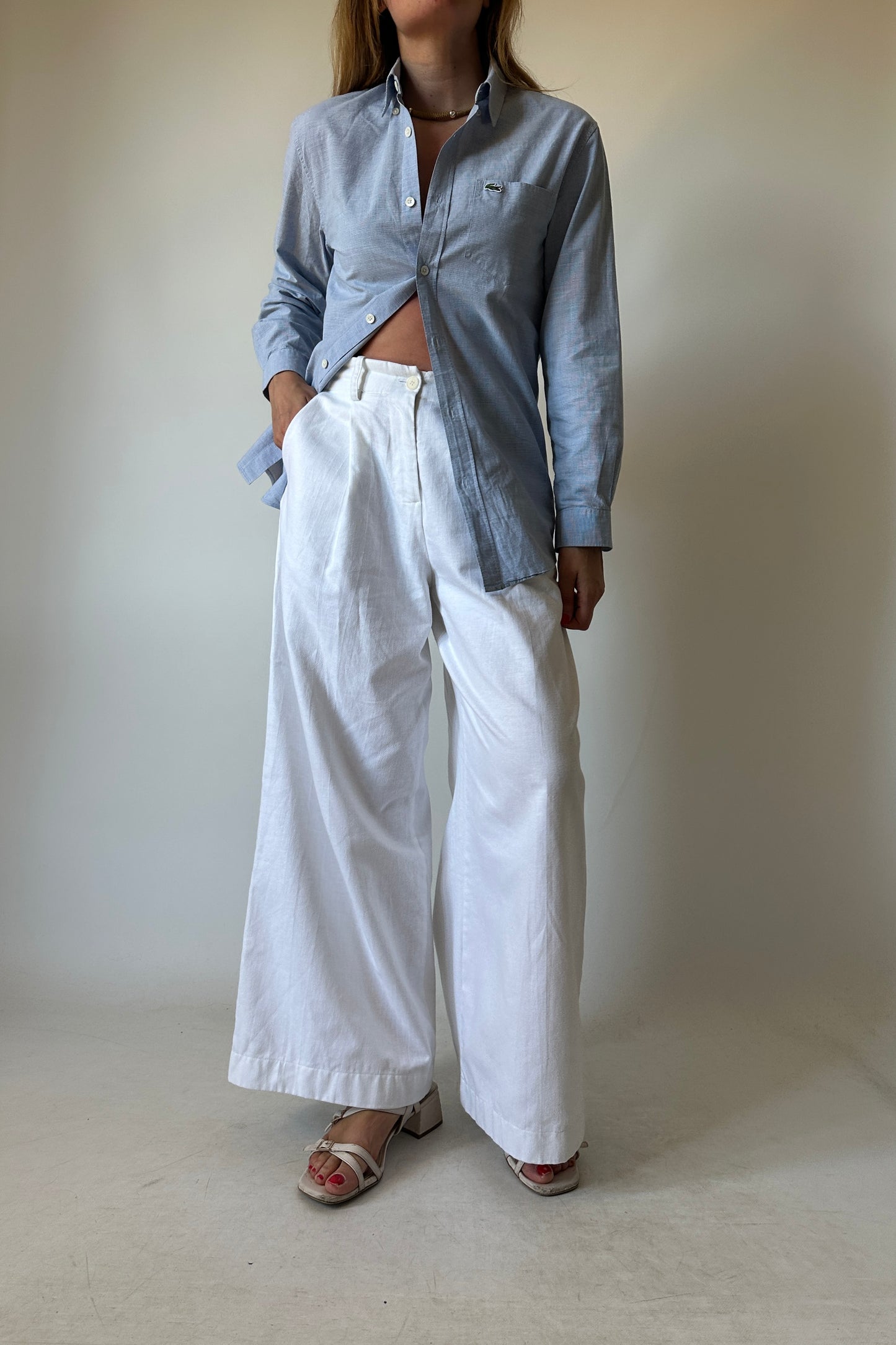 LA COSTE light blue petite shirt
