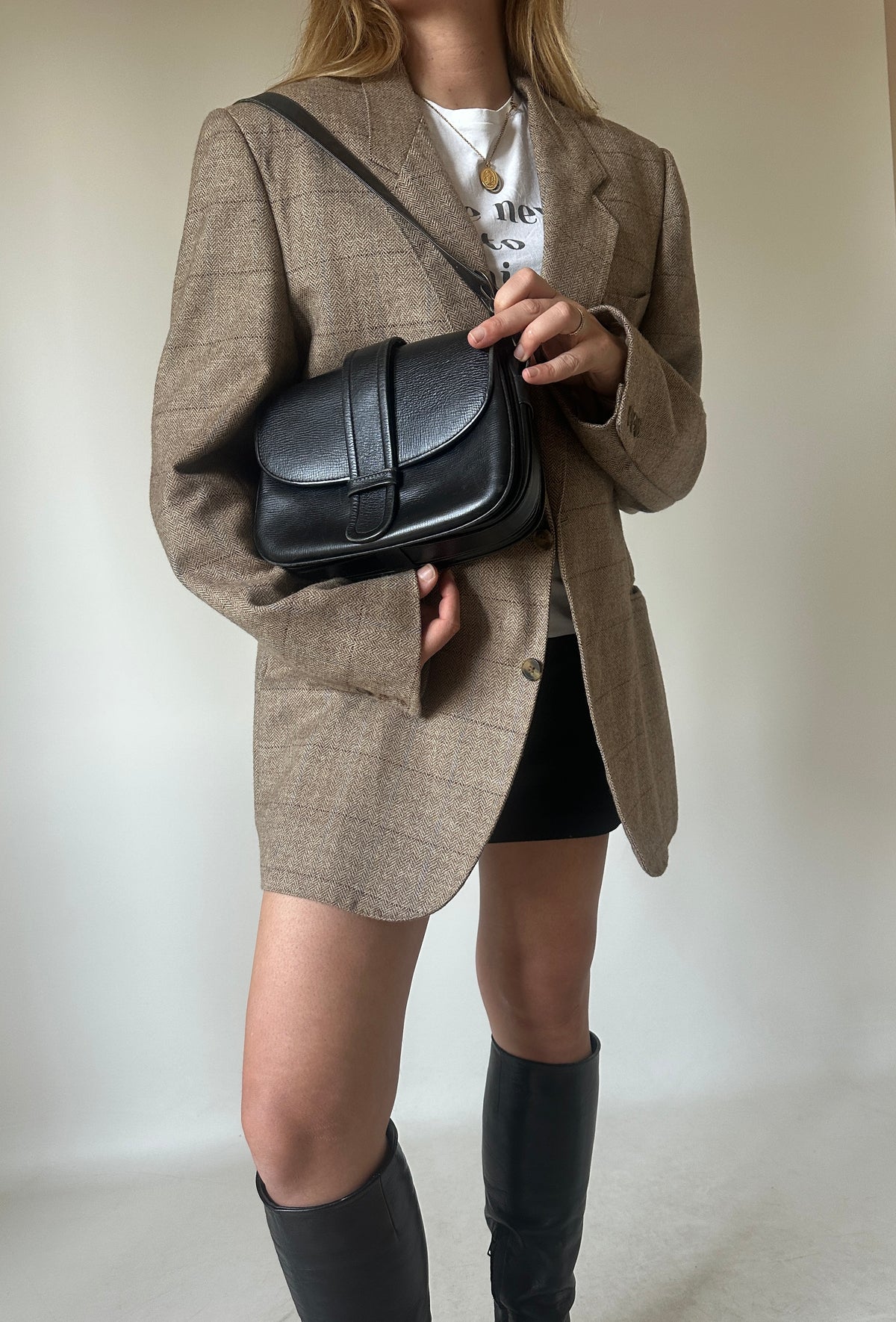 Minimal real leather bag
