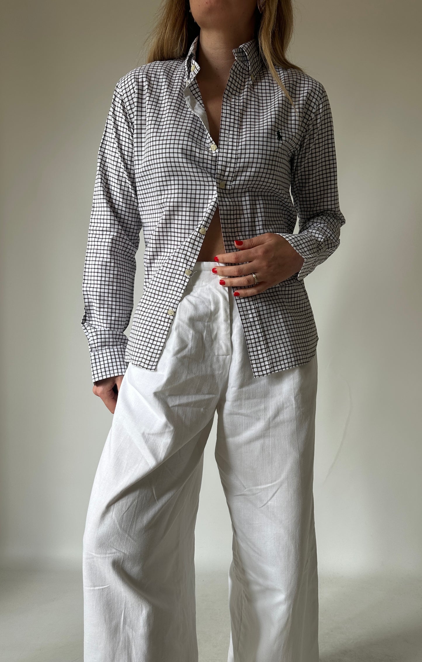RALPH LAUREN brown vichy shirt