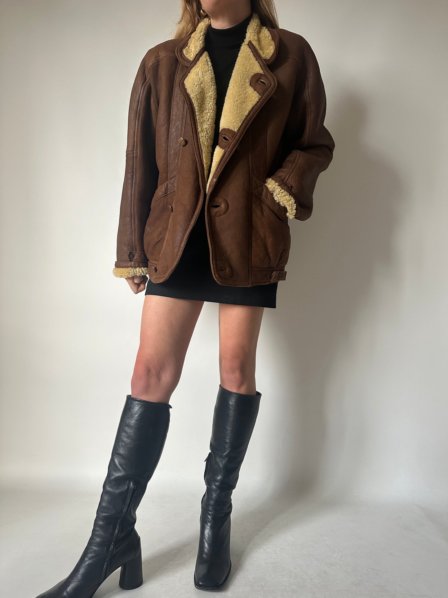 Chocolate aviator Shearling