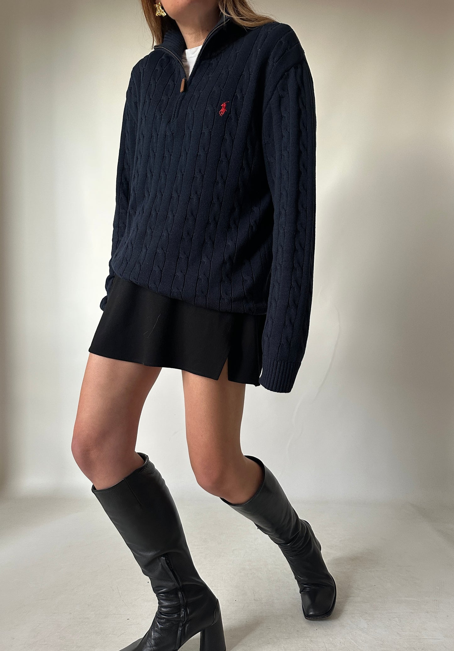 RALPH LAUREN cable-knit cotton sweater