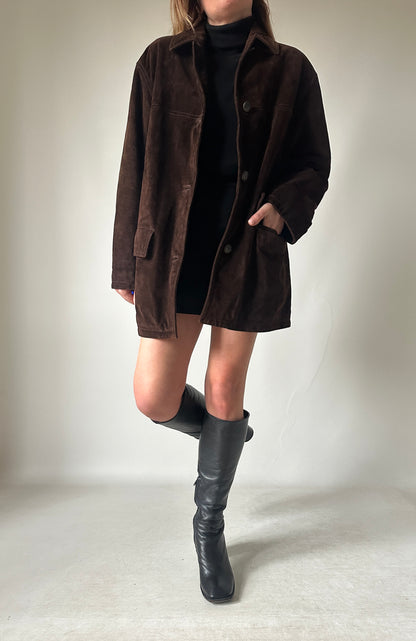 Chocolate real suede jacket