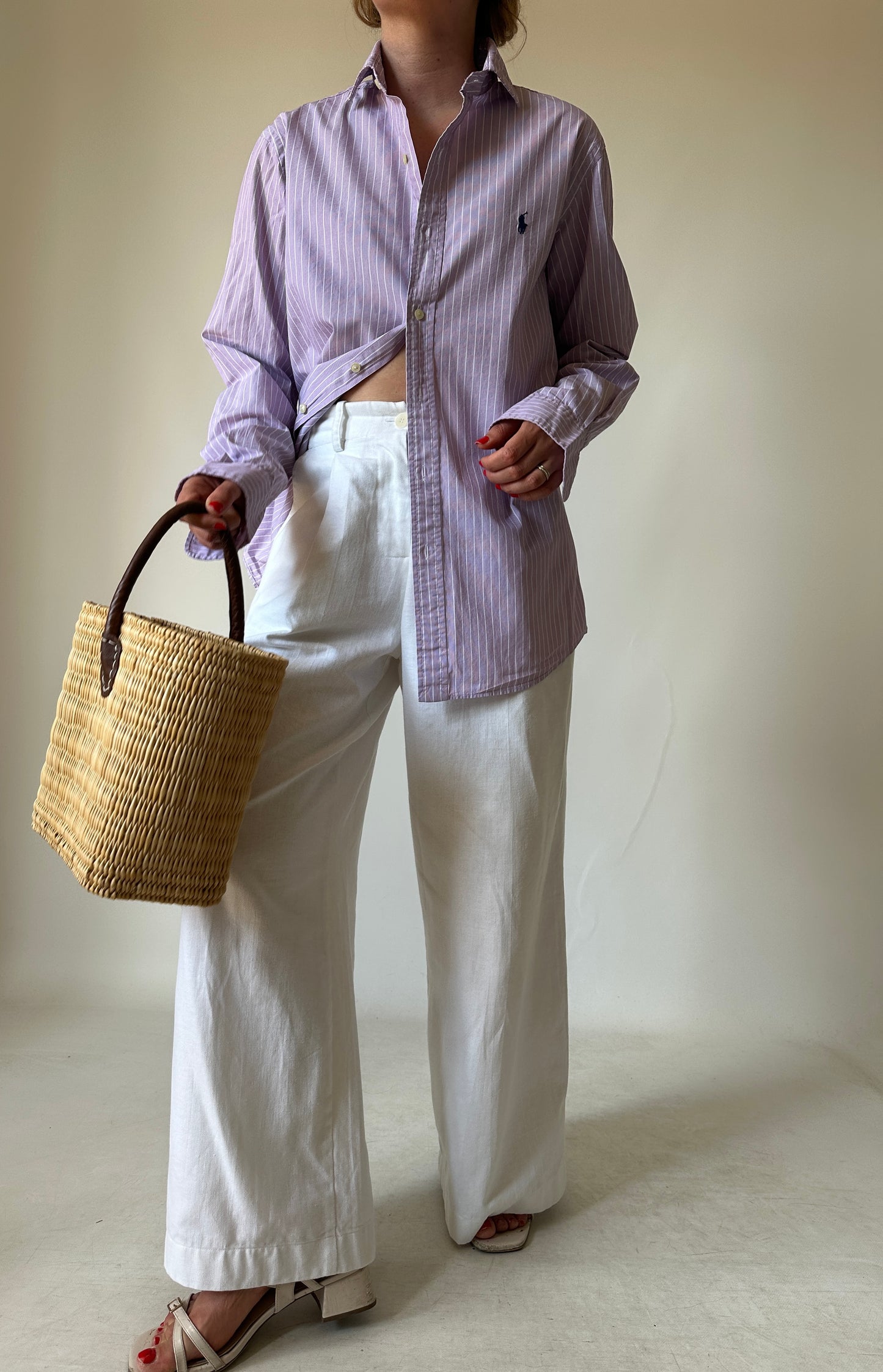RALPH LAUREN pink striped shirt