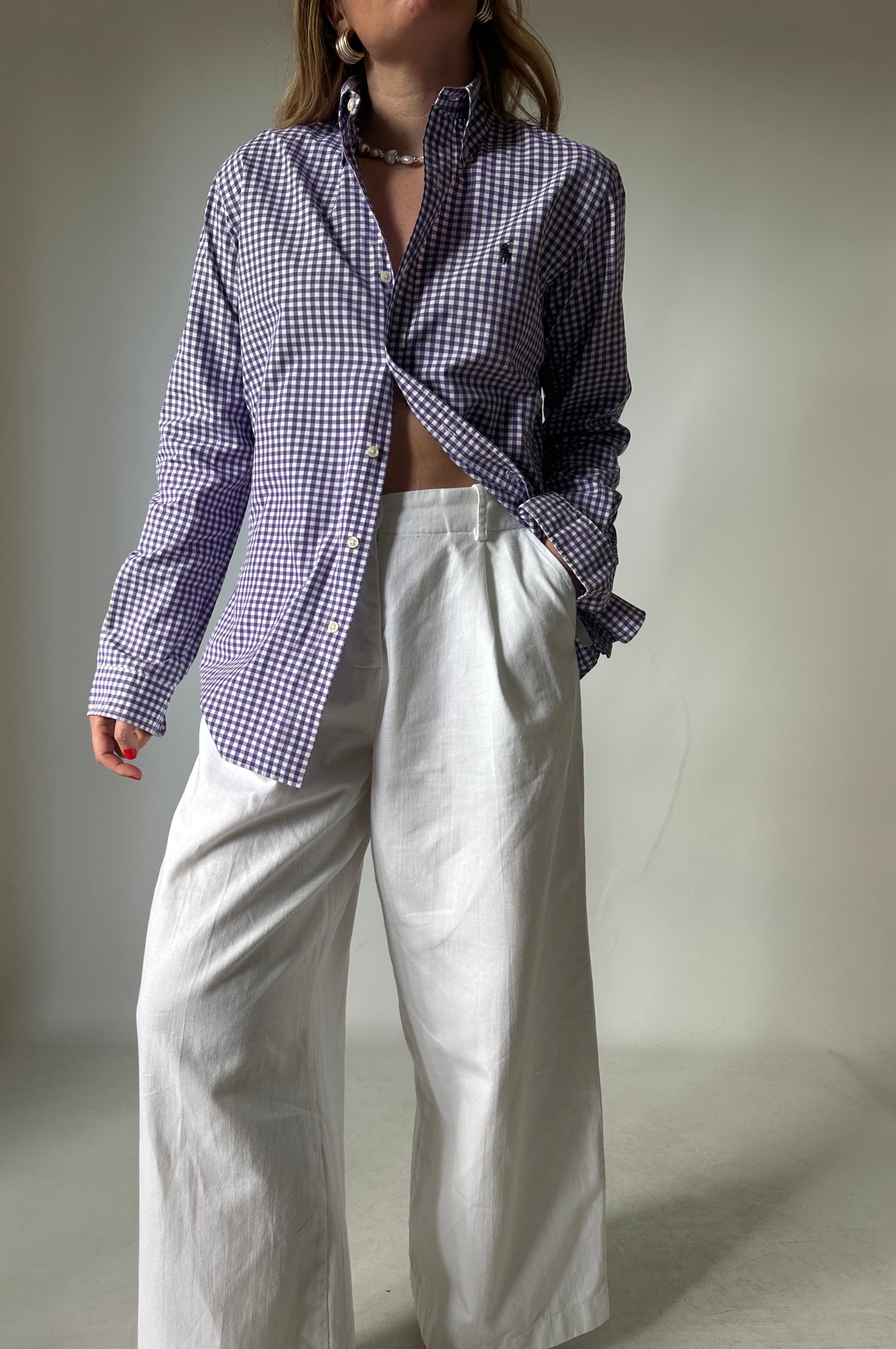 RALPH LAUREN vichy petite shirt