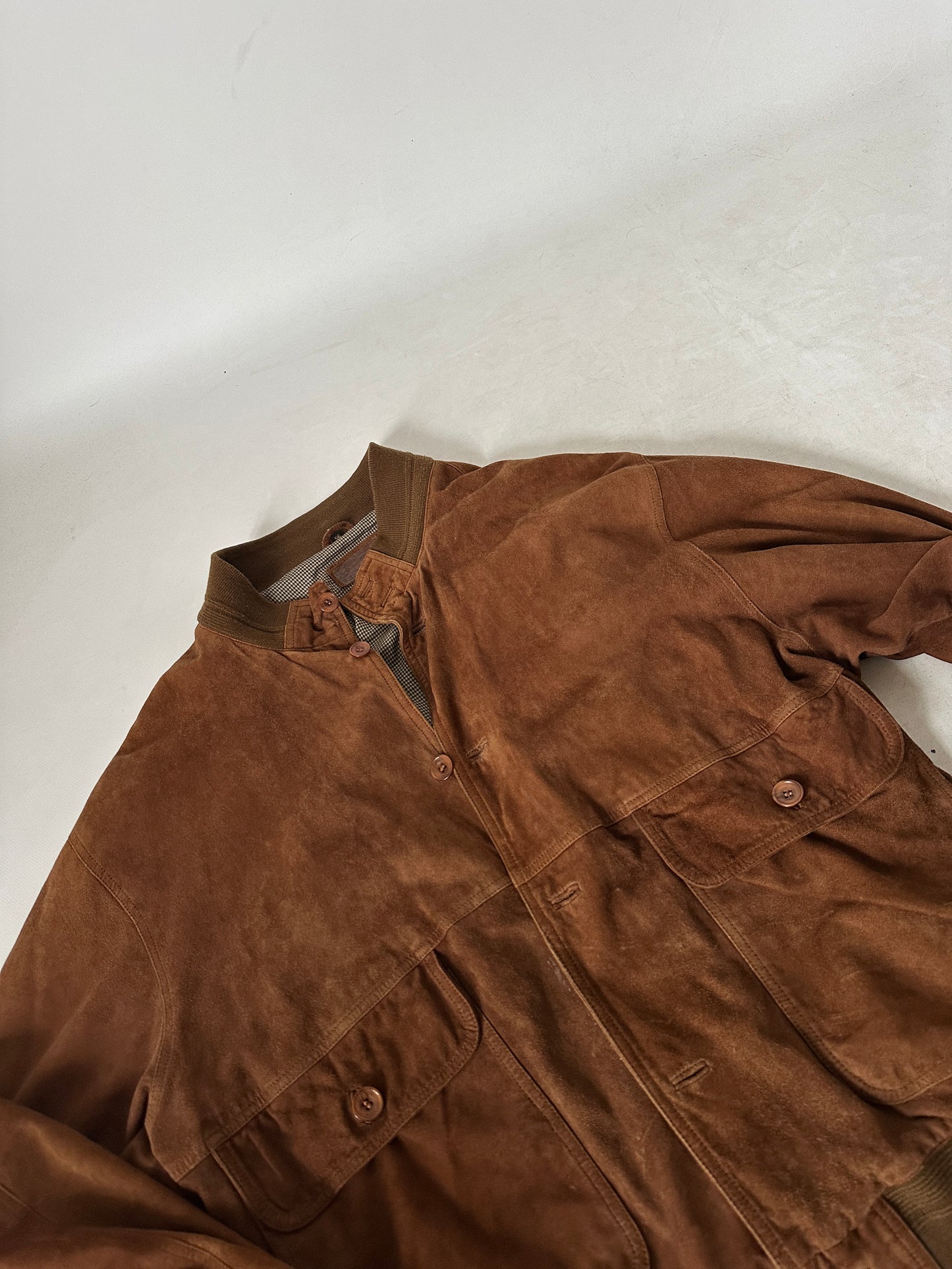 Brown suede bomber
