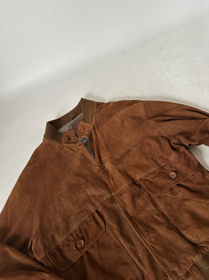 Brown suede bomber