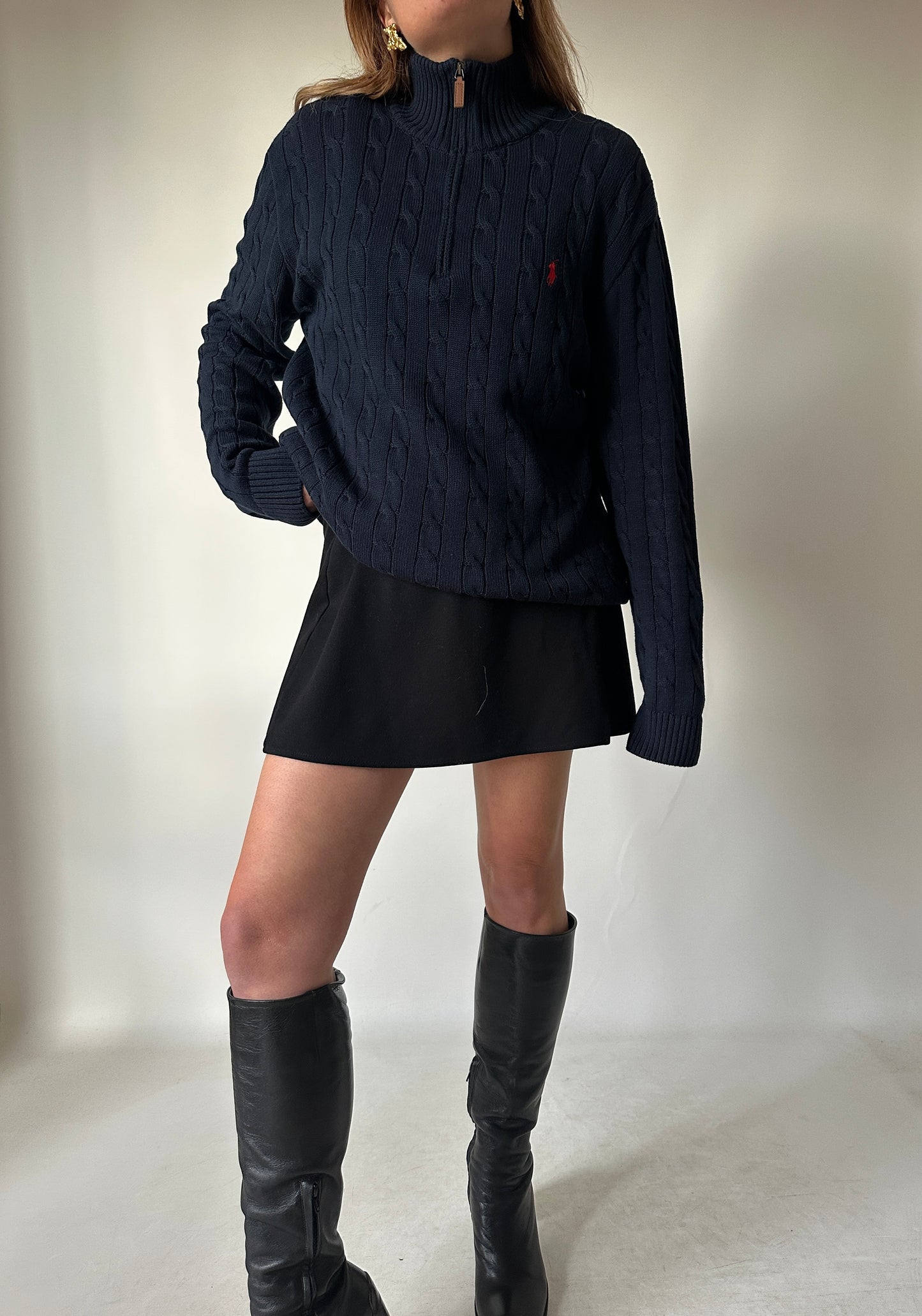 RALPH LAUREN cable-knit cotton sweater
