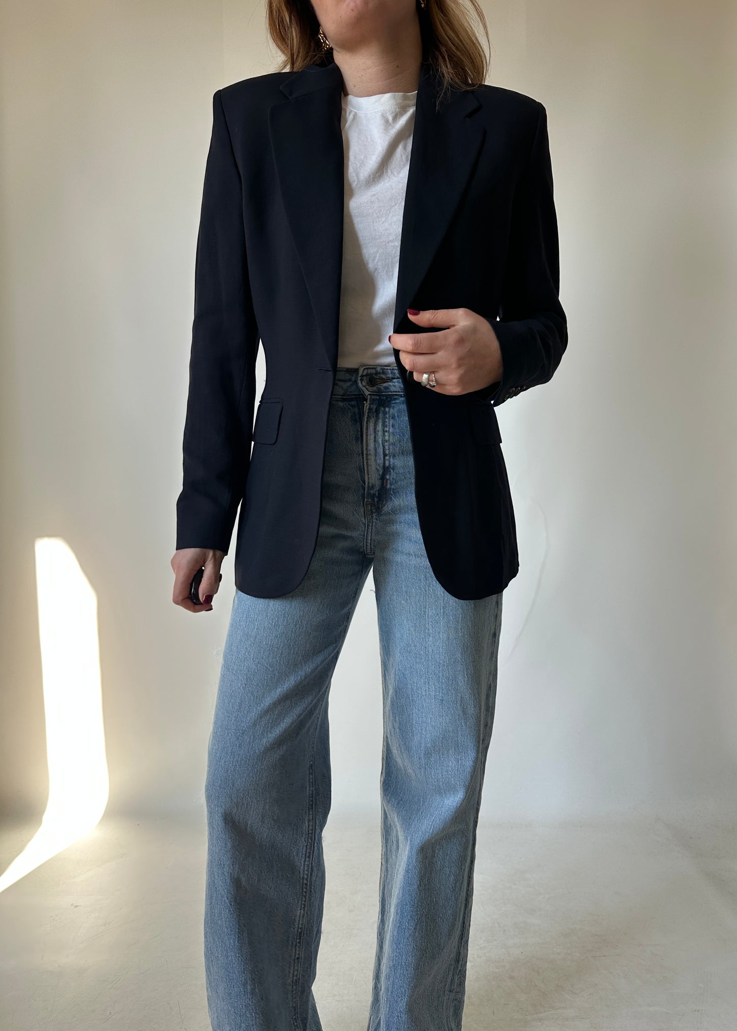 Pure wool slim black blazer